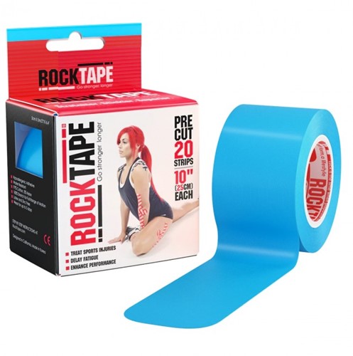 RockTape Pre-Cut Kinesiotape - Sporttape - 5 cm x 5 m - Blauw