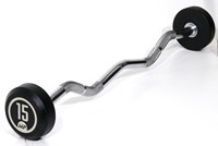 Muscle Power Vaste Curl Halterstang Rubber - 15 kg