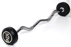 Muscle Power Vaste Curl Halterstang Rubber - 15 kg