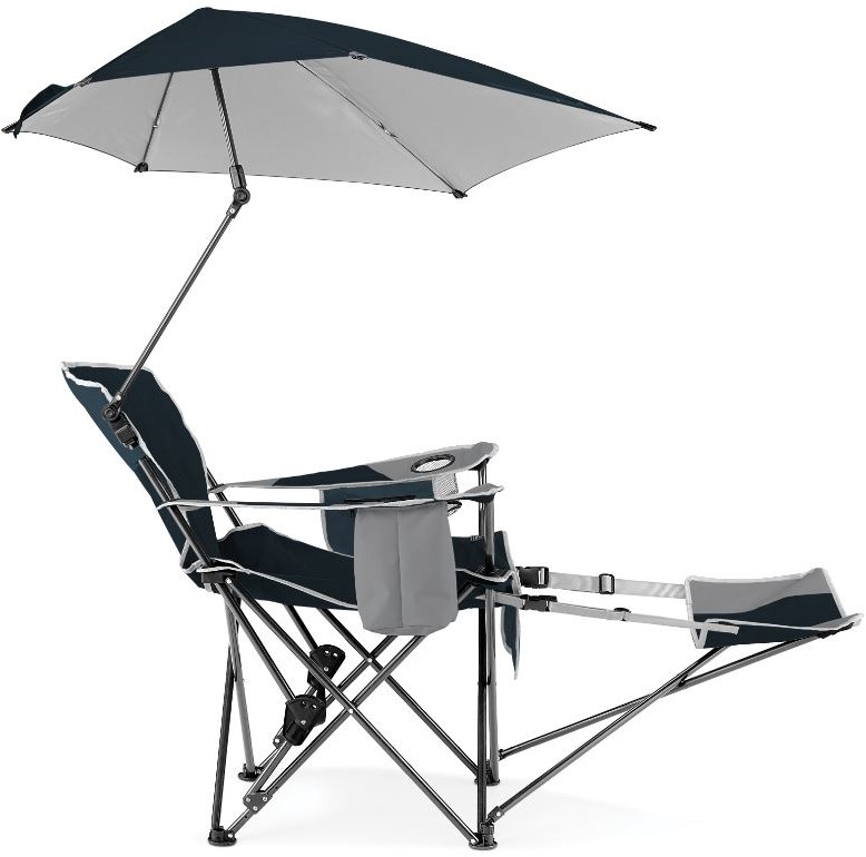 Sport-Brella Verstelbare Campingstoel - Visstoel - Strandstoel met - Blauw | Fitnessapparaat.nl