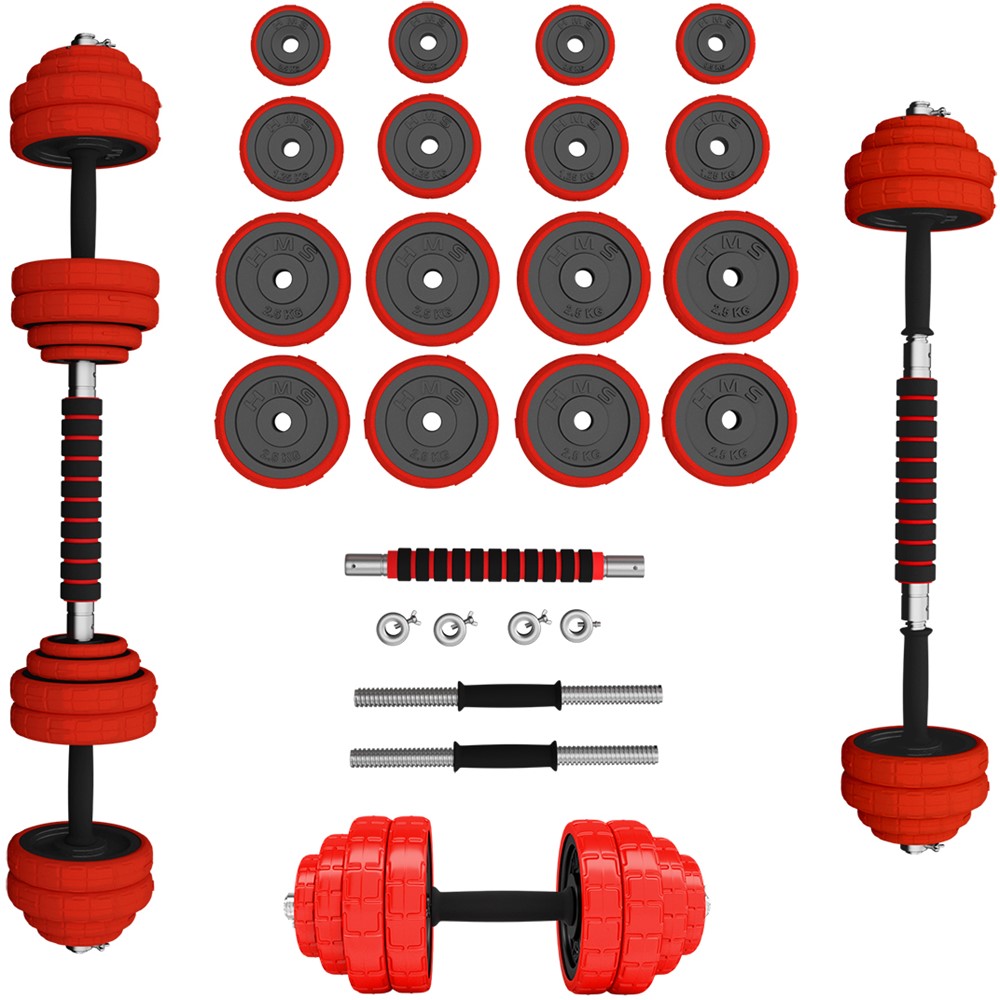 HMS Verstelbare Halter en Dumbbell Set - Rood - 30 kg