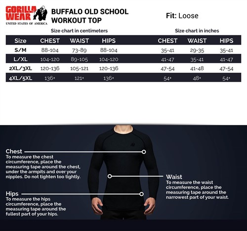 workout-top-black-red-size-chart