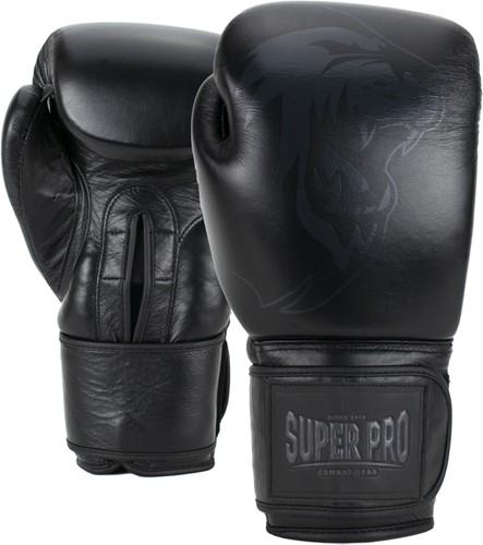 Super Pro Combat Gear Legend Lederen (Kick)Bokshandschoenen - Zwart