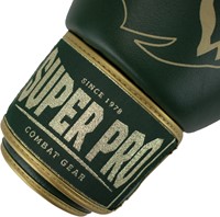 Super Pro Combat Gear Warrior SE Lederen (Kick)Bokshandschoenen - Groen/Goud