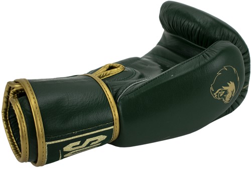 Super Pro Combat Gear Warrior SE Lederen (Kick)Bokshandschoenen - Groen/Goud