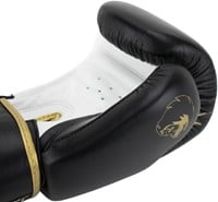 Super Pro Combat Gear Warrior SE Lederen (Kick)Bokshandschoenen - Zwart/Goud/Wit