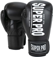 Super Pro Combat Gear Champ (Kick)Bokshandschoenen - Zwart/Wit - 10 oz