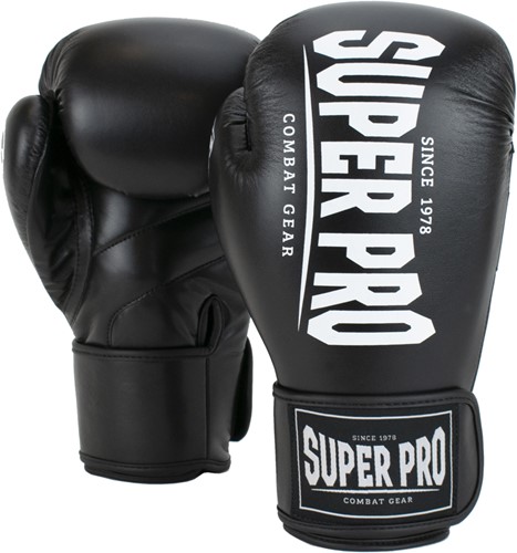 Super Pro Combat Gear Champ (Kick)Bokshandschoenen - Zwart/Wit