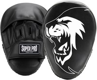 Super Pro Combat Gear Curved PU Handpads - Zwart / Wit