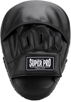 Super Pro Combat Gear Curved PU Handpads - Zwart / Wit-3