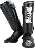 Super Pro Combat Gear Protector Scheenbeschermers - Zwart/Wit