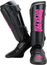 Super Pro Combat Gear Protector Scheenbeschermers - Zwart/Roze