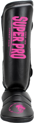 Super Pro Combat Gear Protector Scheenbeschermers - Zwart/Roze-2