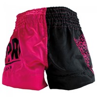 Super Pro Leopard Kids (Thai) Boxing Shorts - Zwart/Roze 