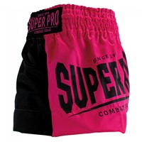 Super Pro Leopard Kids (Thai) Boxing Shorts - Zwart/Roze 