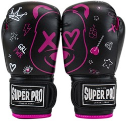 Super Pro Combat Gear Bokshandschoenen Kids Bear - Zwart/Roze