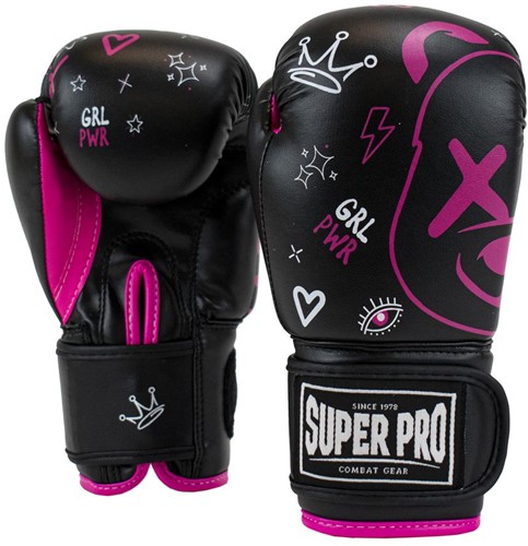 Super Pro Combat Gear Bokshandschoenen Kids Bear - Zwart/Roze-2