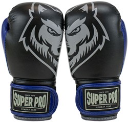 Super Pro Combat Gear Bokshandschoenen Kids Wolf - Zwart/Blauw