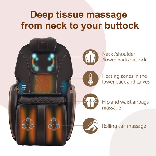 TChair TC-296 Elektrische Massagestoel - Bruin