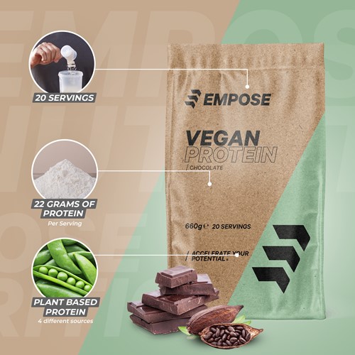 Empose Nutrition Vegan Protein - Chocolade - 660 gram-3