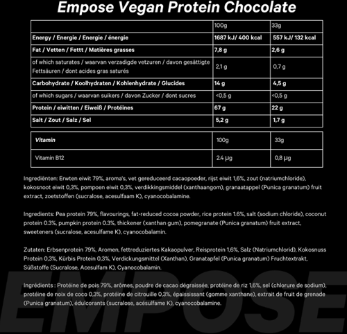 Empose Nutrition Vegan Protein - Chocolade - 660 gram-2