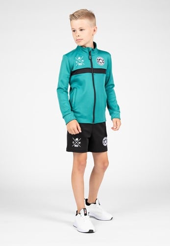 Gorilla Wear Vernon Kids Trainingsjas - Track Jacket - Groen/Blauw-3
