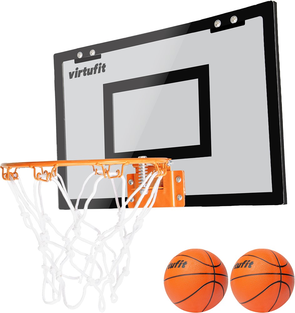 VirtuFit Pro Mini Basketbalbord met 2 Ballen en Pomp - Zwart