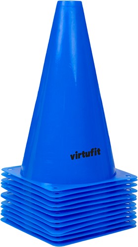 VirtuFit Pionnen Set - 23 cm - 12 Stuks - Blauw