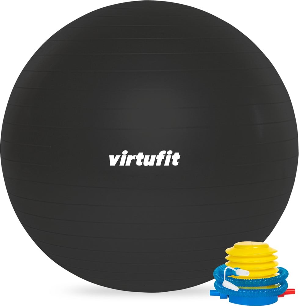 VirtuFit Anti-Burst Fitnessbal Pro - Gymbal - Swiss Ball - met Pomp - Zwart - 55 cm