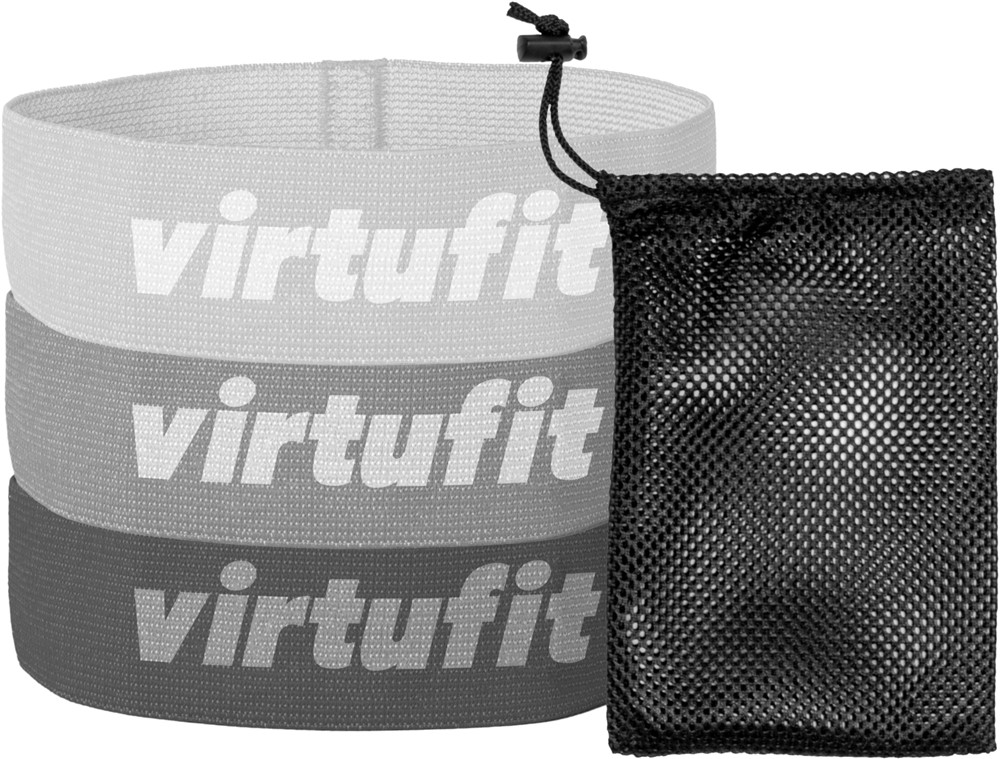 VirtuFit Mini Weerstandsbanden set - Katoen - 3 Stuks - Incl. Opbergtas