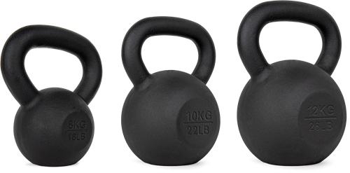 VirtuFit Kettlebell Set Gietijzer 8-10-12 kg-2
