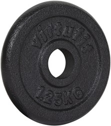 VirtuFit Gietijzeren Halterschijf - Halter gewicht - 30 mm - 1,25 kg - Zwart