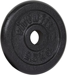 VirtuFit Gietijzeren Halterschijf - Halter gewicht - 30 mm - 2,5 kg - Zwart
