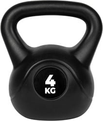 VirtuFit PVC Kettlebell - 4 kg - Zwart