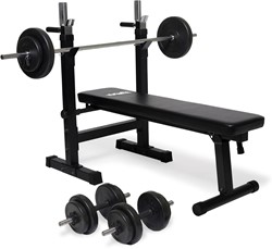 VirtuFit Verstelbare Halterset - 30,5 kg - Halterbank Compact - Dumbbellset - Halterset