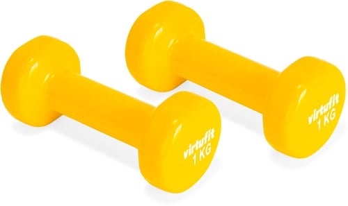 VirtuFit Vinyl Dumbbell Pro - 1 kg - Geel-2