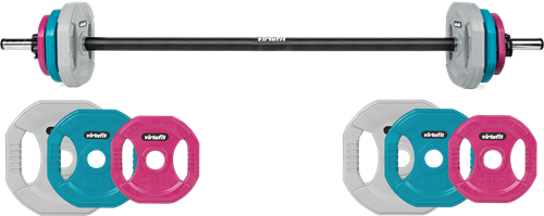 VirtuFit Aerobic Pump Set Pro Rubber - 20 kg - Gekleurd-3