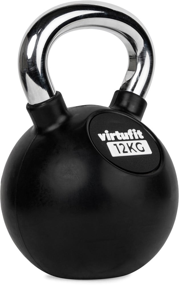 VirtuFit Kettlebell - Rubber/Chroom - 12 kg