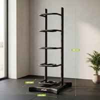 Overzichtsfoto van het VirtuFit opbergrek met afmetingen: een hoogte van 185 cm, breedte van 57 cm en diepte van 67 cm.
