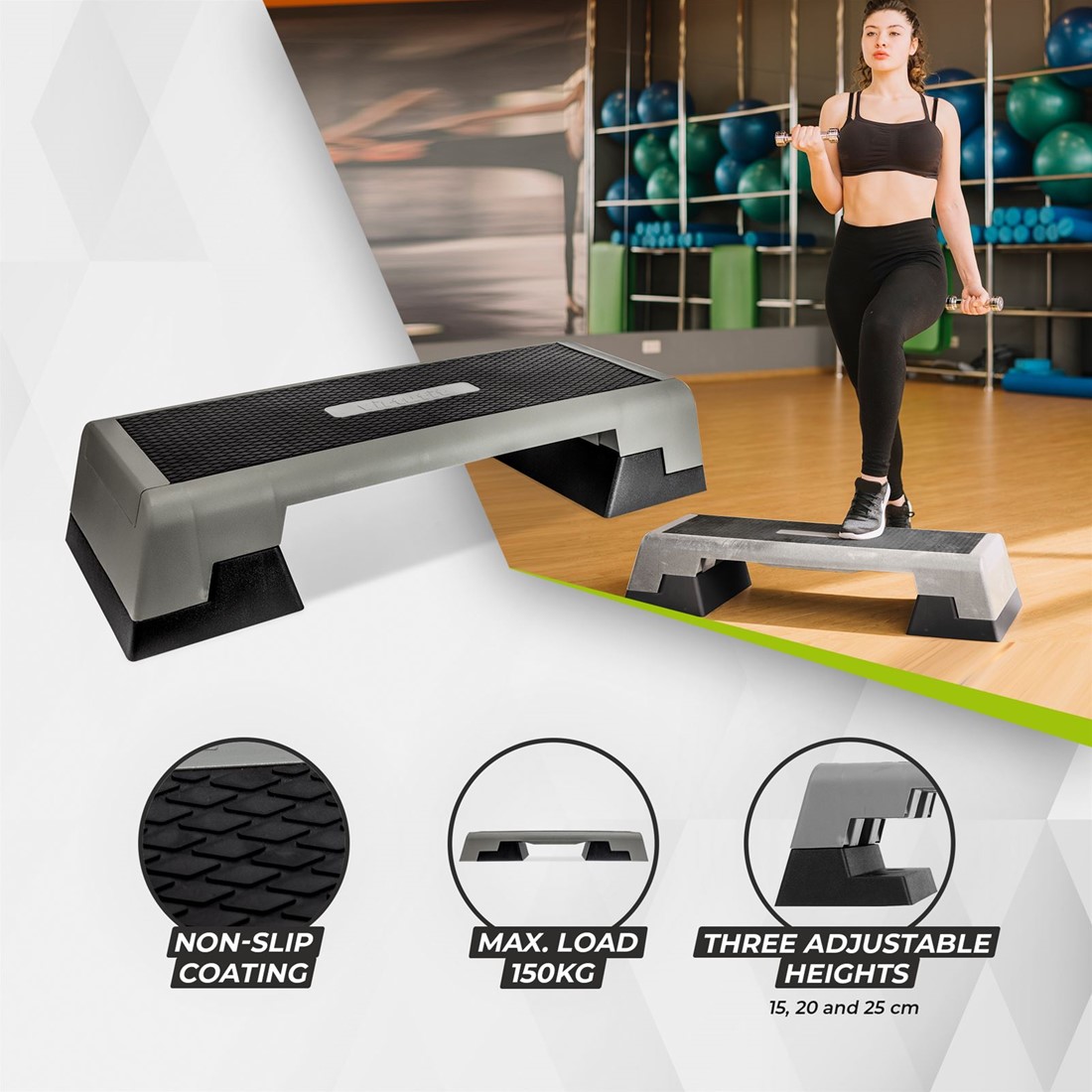 VirtuFit Professionele Verstelbare Aerobic Fitness Step/Stepper