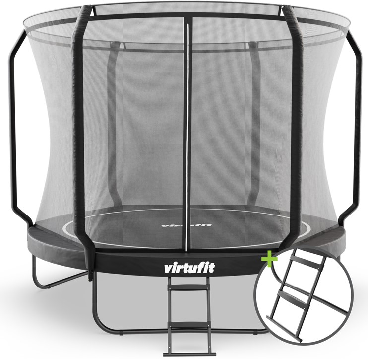 VirtuFit Premium Trampoline met Veiligheidsnet - Zwart - 305 cm