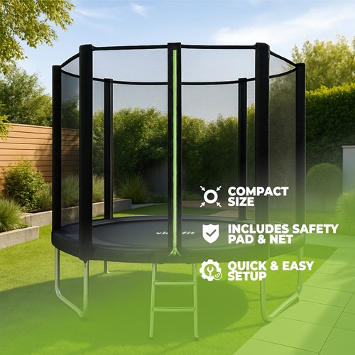 VirtuFit Trampoline met Veiligheidsnet - Zwart - 251 cm - Tweedekans-3