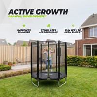 VirtuFit Kindertrampoline met Veiligheidsnet - Zwart - 140 cm-2