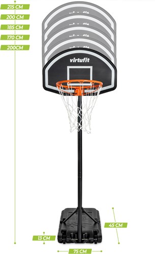 VirtuFit Verstelbare Basketbalpaal - 170 tot 215 cm-3