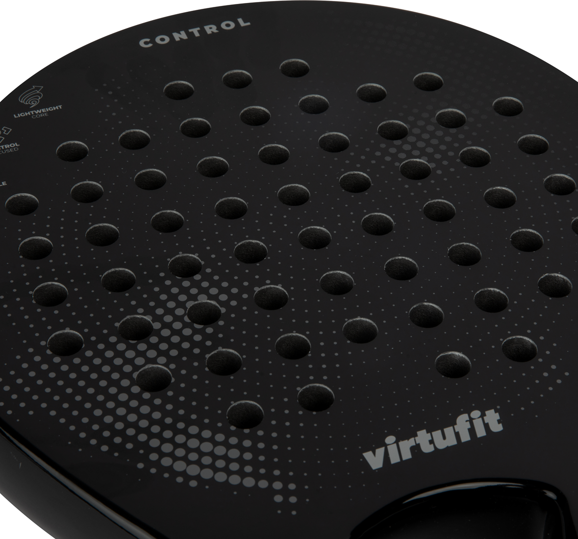 VirtuFit Control Padel Racket Fekete-Szürke, Ergonomikus fogantyú, Üvegszálas felület