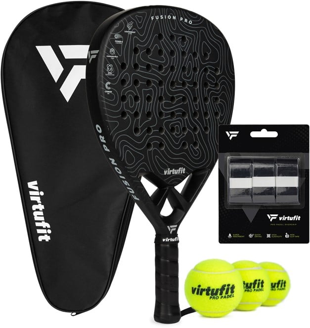 VirtuFit Fusion Pro Padel Set - Zwart - Grijs