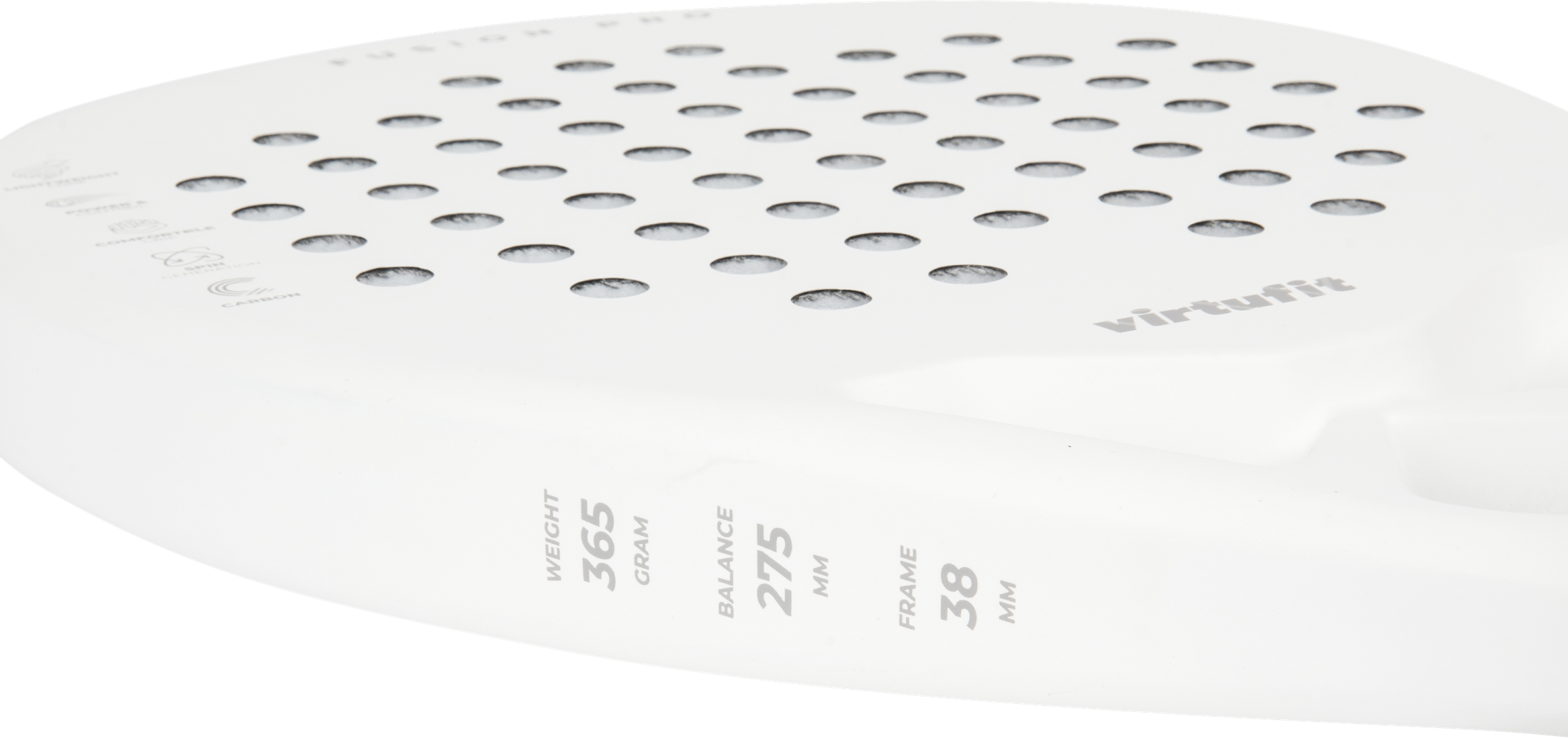 VirtuFit Control Padel Racket - White - Black