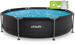 VirtuFit Rond Zwembad - Ø305 x 76 cm - Antraciet - Inclusief Filterpomp