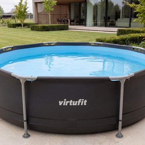 VirtuFit Zwembad Rond Ø305 x 76 cm - Antraciet - Compleet Pakket-3