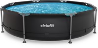 Vooraanzicht van het VirtuFit Frame Zwembad in de kleur antraciet met een diameter van 305 cm.